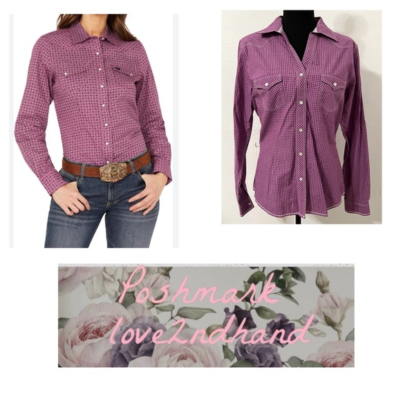 Panhandle Slim Tops - Panhandle Pearl Snap Shirt Check Western Long Sleeve 100% Cotton VISUAL photo